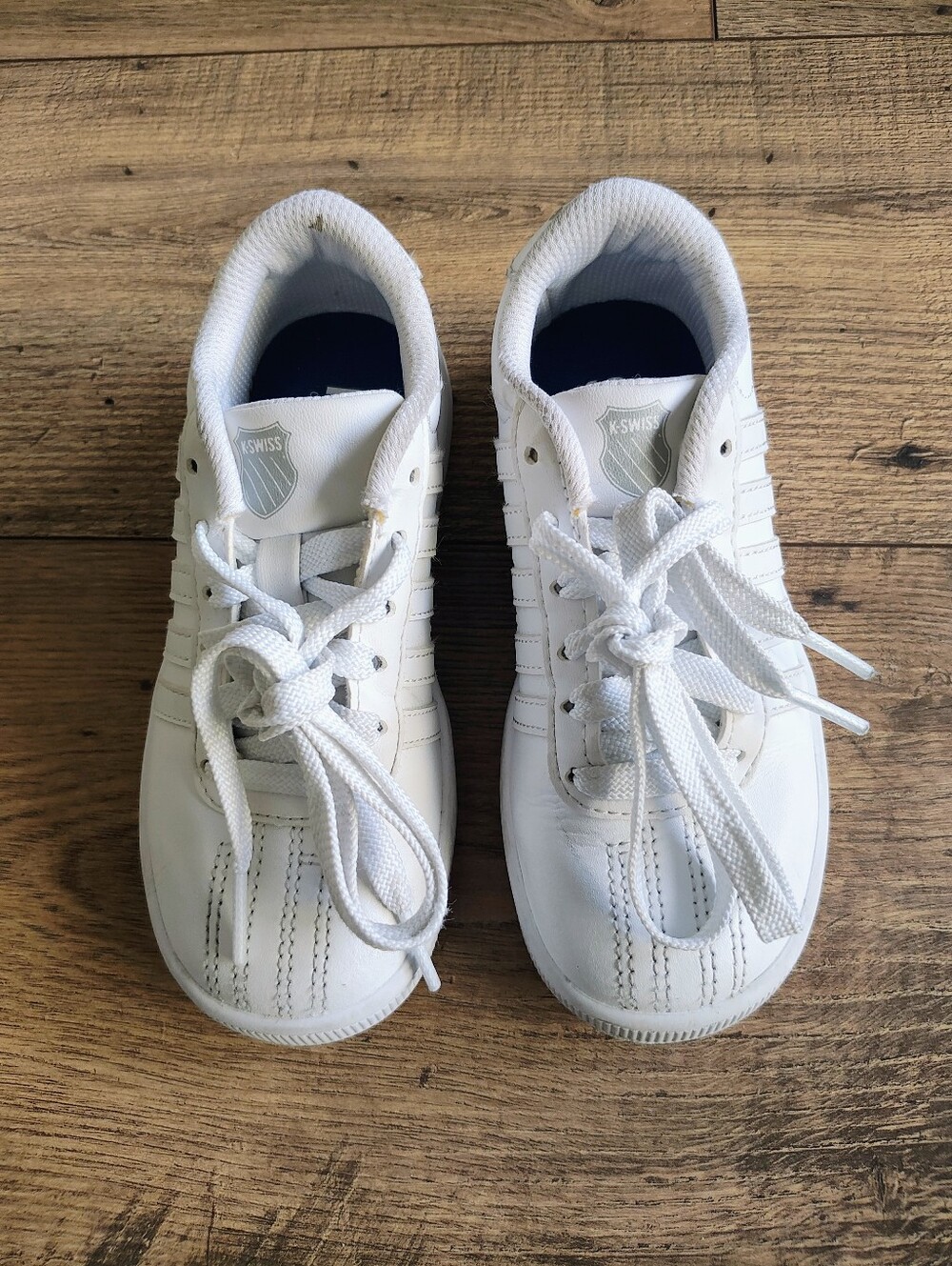 K-Swiss Kids White Lace-Up Sneakers